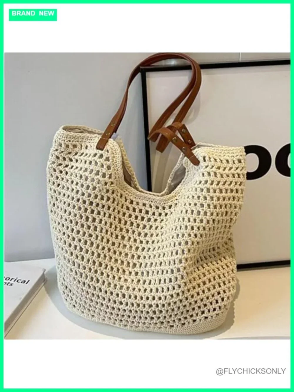 Crochet Handwoven Beach Tote Bag Hobo Shoulder Purse